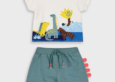 Σετ μπλούζα με βερμούδα για βρεφικό αγόρι (6 - 18 μηνών) | ΠΡΑΣΙΝΟ ΤΗΣ ΕΡΗΜΟΥ - Energiers - 